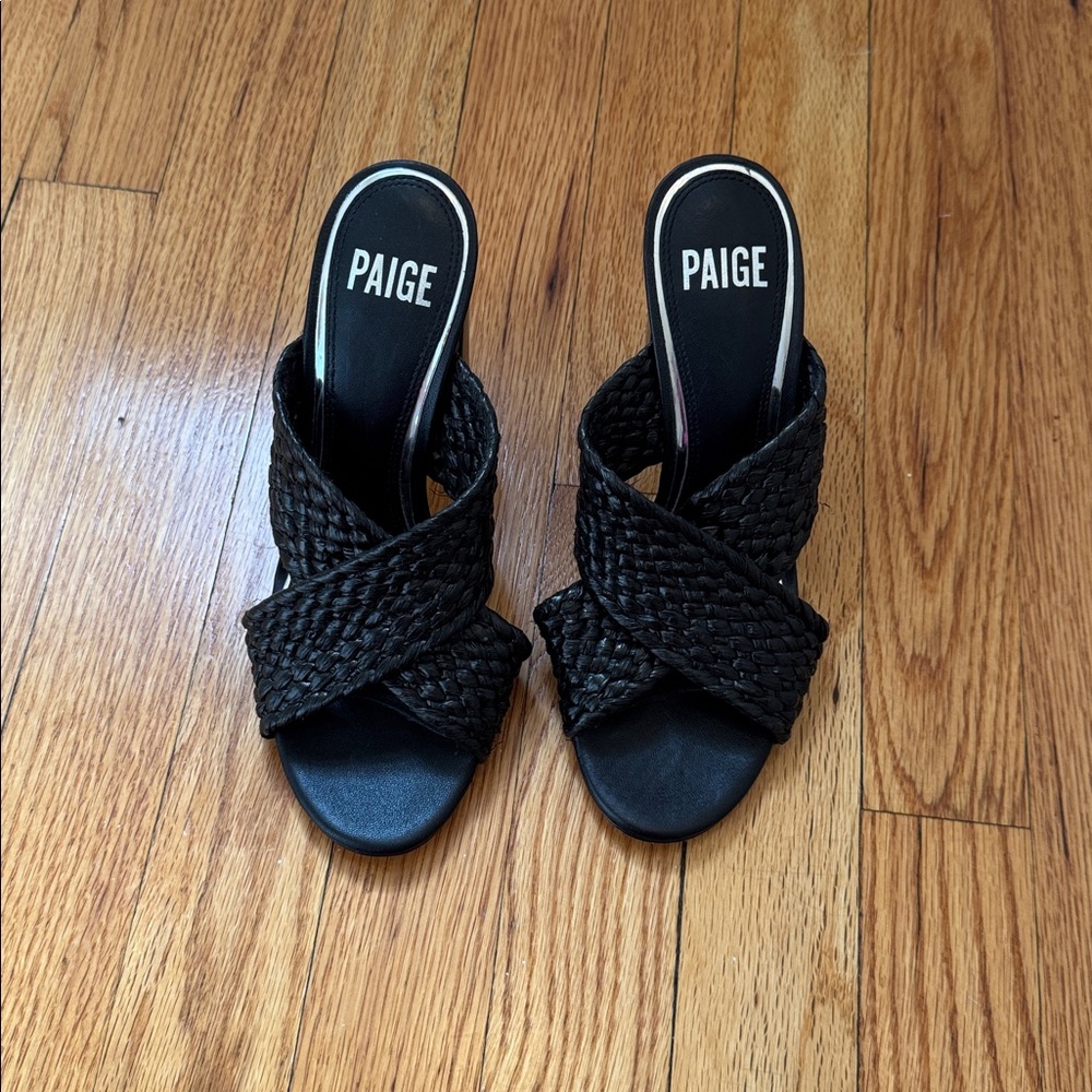 PAIGE Black Braided Sandals